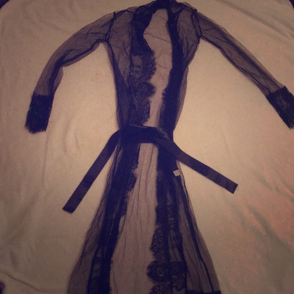 Black lace robe